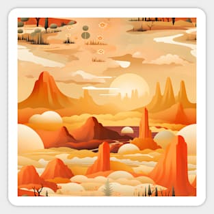 Fantasy Landscapes Desert Pattern 2 Sticker